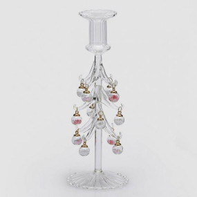 Castiçal Pinheiro Natal 24,5cm